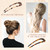 2 Pack Benefree French Style Cellulose Acetate Tortoise Shell U Shaped 4.7 inch Hair Pins Fork 2 Prong Updo Chignon Pin for Women Girls Hairstyle Acc
