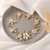 Yean Gold Flower Wedding Hair Vine Leaf Bridal Headpieces Crystal Hair Accessories Jewelry for Women and Girls