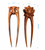Handicraftviet Wood Hair Pin Hand-Carve Hair Forks for Women, Two Prong Hair sticks For Long Hair, 6.29in, Natural Color Wood, Unique Gift for Mother