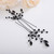 Teyglen 3pcs Black Pearl Crystal Wedding Hair Pins Set for Bride, Wedding Hair Accessories, Handmade Black Pearl Hair Pieces for Women, Bridesmaid, G