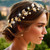 Yean Bride Wedding Hair Vine Headband Gold Leaf Bridal Accessories for Women
