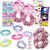 Hello Kitty Scrunchie Set - My Melody, Kuromi and Cinnamoroll Bundle with 8 Scrunchies, 4 Hair Clips, Stickers, More | Hello Kitty Hair Ties for Girl