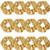 12 Pcs PU Leather Cheer Hair Scrunchies Gold Scrunchy School Performance Ponytail Holder Hair Accessories for Cheerleading Teen Girls College Sports