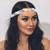 EARENT Light Up Rave Headband Silver Glow Rhinestone Hair Accessories for Women