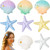 Juexica 8 Pieces Starfish Shell Hair Clip Beach Halloween Mermaid Costume Accessories Resin Seashell Seastar Hair Clip Christmas Gifts for Women