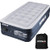 Pittman Outdoors - Black 18" Luxury Double High Twin Air Mattress with Built in Pump - Premium Comfort Twin Size Blow up Mattress - 300lb Capacity -