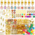 NAISKA 148Pcs Gold Crystal Hair Jewelry for Braids Colorful Rhinestone Loc Dreadlocks Braid Accessories Butterfly Star Pendant Hair Beads Hair Rings