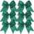 Cheerleader Bows Cheerleading 8 inch Sparkle Glitter Ponytail Holder Hair Tie School for High School College Girl Team Sports 6 Pcs  (Forest Green)