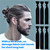 79STYLE 100pcs Men Hair Tie For Man Bun.Man Bands Hair Ties For Mens Long Hair Elastic Fabric Hair Ties Knotted Black Ribbons Knot Men's Ponytail Hol
