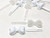 Tara Girls Super Cute Self Hinge Plastic Mulit Design Hair Barrettes Selection. 20pc white and clear mix bow shape.