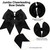 2 Packs Jumbo Cheerleading Bow 8 Inch Large Cheer Hair Bows with Ponytail Holder for Teen Girls Softball Outfit Uniform(Black)