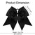 2 Packs Jumbo Cheerleading Bow 8 Inch Large Cheer Hair Bows with Ponytail Holder for Teen Girls Softball Outfit Uniform(Black)