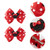 2 Pairs Mouse Ears Hair Clips & Mouse Hair Bows Barrettes for Women Girls Accessories Birthday Party Decorations Red