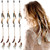 8 Pcs Feather Hair Clips Hippie Handmade Boho Hair Extensions with Feather Clip Comb Braided Beads Headdress Hippie Headpiece DIY Pirate Accessories
