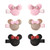 3 Pairs Glitter Mouse Ears Hair Clips for Baby Girls Toddler 1.5 Inch Hair Bows Barrettes Birthday Party Gift Hair Accessories