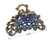 Retro Flowers Small Hair Claw Clip for Women Lady Vintage Alloy Rhinestone Hair Jaw Clips Hairpin Fancy Hair Barrette Clamp (Blue)