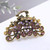 Retro Flowers Small Hair Claw Clip for Women Lady Vintage Alloy Rhinestone Hair Jaw Clips Hairpin Fancy Hair Barrette Clamp (Purple)