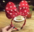 Suoirblss 3 PCS Satin White Jumbo Polka Dot Mouse Ears Headband Bow Headwear Tiara Hair Band for Women Birthday Party (Red+Black+Pink)