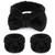 WSYUB Makeup Headbands, 1pcs Black Spa Headband Fluffy Bow Tie Headband Microfiber Face, and 2Pcs Wrist Spa Wash Band Absorbent Wristbands, for Washi