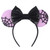 LSHDXD Halloween Glitter Sequin Spider Web Headband, Mouse Ears Bow Hair Hoop for Women, Cat Ear Hair Accessories (purple)