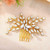Foyte Crystal Wedding Hair Comb Gold Rhinestone Headpieces Leaf Bride Hair Pieces Bridesmaid Side Hair Combs for Women and Brides (gold)