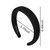 Black Padded Headband for Women - Wide, Simple, Soft Satin Hair Hoop for Girls and Teens, No Teeth Thick Head Accessory