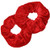 Kenz Laurenz Scrunchies - 2 Velvet Hair Ties for Women and Girls, Ponytail Holders and Hair Accessories (Red)