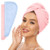 SimpleField 2 Pack Microfiber Hair Towel Wrap for Women, Anti Frizz Quick Drying Hair Turban for All Hair Style, Absorbent and Lightweight (Blue+Pink