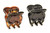 Parcelona French Petunia Tortoise Shell Brown and Black Mini 1 Celluloid Acetate Set of 2 Interlocking Secure Grip Hair Claw Clip Clamps for Women a