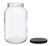 North Mountain Supply 1 Gallon Glass Jar Wide Mouth with Black Plastic Lid - USDA, BPA-Free, Made in the USA - for Fermenting, Storing, Canning, and