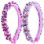FROG SAC 2 Headbands for Girls, Pink Pearl Beaded Head Bands for Kids, Cute Little Girl Headband Hair Accessories, Confetti Pearl Bead Hair Band for