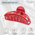 Parcelona French Raindrop Small 2.75" Hair Claw Clip for Women & Girls, Cellulose Acetate, Glossy Red, Non-Slip Grip, Made in France (Glossy Red)