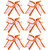 8 Inch 2 Colors Cheerleader Bows 2 Layers 6 Pcs Ponytail Holder Cheerleading Bows Hair Elastic Hair Tie (Orange/White)