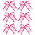 8 Inch 2 Colors Cheerleader Bows 2 Layers 6 Pcs Ponytail Holder Cheerleading Bows Hair Elastic Hair Tie (Hot pink/White)