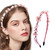 Coridy Pink Rhinestones Headbands for Women Crystal Beaded Hairbands Baroque Thin Hair Hoops Bejeweled Headband for Womens Hair (pink)