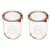 Weck Tulip Jars 1 Liter - Large Sour Dough Starter Jars with Wide Mouth - Suitable for Canning and Storage - 2 with Glass Lids
