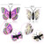 36 Pieces Butterfly Hair Clips Colorful Butterfly Barrettes 3D Wedding Hair Clips for Bridal Women Halloween Party Favors(Pink, White)