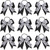 10 Hair Accessories - Soccer Hair Bows, Elastic Ponytail Holders, and Sport Hair Ties for Girls Players and Teams (Black and White)