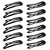 WILLBOND 50 Pcs Snap Clips for Hair 3.5 Inch Large Metal No Slip Hair Barrettes Long Side Clips for Women Accessories, Black(Black)