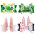 Whaline St. Patrick's Day & Easter Bow Clips Glitter Shamrock Clover Bunny Rabbit Hair Pins Quicksand Sequin Bow Hair Barrettes Alligator Clip Hair A