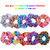 Tatuo 30 Pieces Galentines Day Rainbow Metallic Scrunchies for Girls Large Shiny Colorful Elastic Hair Ties and Neon Ropes for Women Hair Accessories