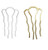 HLLMX 2PCS 4 Teeth Metal Hair Combs Pins Side Updo Hair Forks Long Clips for Women's Hair Styling Accessories (Gold and Silver)