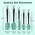 Coukre Silicone Spatula Set of 5,High Temperature Resistant, Food Grade Silicone, Dishwasher Safe, for Baking, Cooking (Aqua Green)