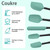 Coukre Silicone Spatula Set of 5,High Temperature Resistant, Food Grade Silicone, Dishwasher Safe, for Baking, Cooking (Aqua Green)