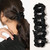 Scrunchies Black Satin Silk Hair Ties - Women Hair Bands Scrunchy For Thick Curl Hair No Crease Hair Accessories Soft Ponytail Holder