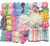 Bowtique Emilee Springtime Pastels DIY Baby Shower Headband Kit - Makes 30 Headbands, Includes 35 Flowers, 15 Yards of Elastic, Felt Circles, Embelli