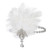 SWEETV 1920s Feather Headpiece Ivory, Womens Ostrich Feather Crystal Headband, Great Gatsby Hair Accessories for Women, Ribbon Tie
