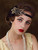 SWEETV 1920s Flapper Feather Headband, 20s Sequined Showgirl Headpiece, Gatsby Hair Accessories for Women (Black)