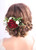Kercisbeauty Red Floral Hair Clip Burgundy Wedding Hair Comb Headband for Brides Garden Wedding Bridal Bridesmaide Headpiece Flower Girl Hair Dress