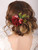 Kercisbeauty Wedding Bridal Floral Hair Combs Clips Red Rose Velet Flower Mexican Headpiece Headband for Carvinal Party